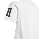 adidas Junior Club 3 Stripe Tee - White/Black