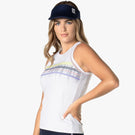 Lucky in Love Women's Electric Toile Between The Lines Tank - White/Navy