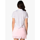 Lucky In Love Women's Deco Grid Tie Back Short Sleeve - White/Pink