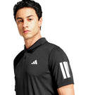 adidas Men's Club 3 Stripe Polo - Black