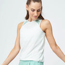 Lija Women's New Rules Press Tank - White/Aqua