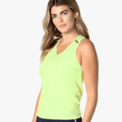 Lucky in Love Women's Electric Toile Easy Game Tie Back Tank - Lemon Frost