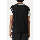 Fila Men's Casa Baseline Cable Knit Vest - Black