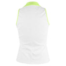 Lucky in Love Women's Electric Toile At Ease Sleeveless Polo - White/Lemon