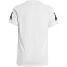 adidas Junior Club 3 Stripe Tee - White/Black