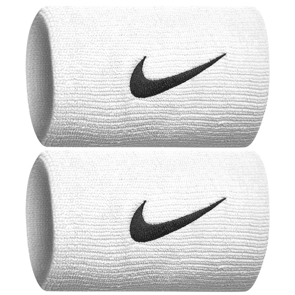 Nike Swoosh Doublewide Wristbands - White/Black