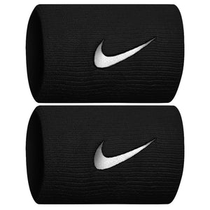 Nike Swoosh Premier DriFit Doublewide Wristbands - Black/White