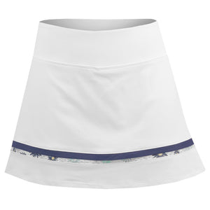 Lija Women's New Rules Banded Arena Skirt - White/Fleur