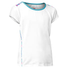 Fila Girl's Blue Wave Cap Sleeve Top - White