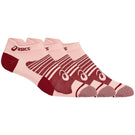 Asics Women's Quick Lyte Plus 3 Pack Socks - Frosted Rose/Cranberry