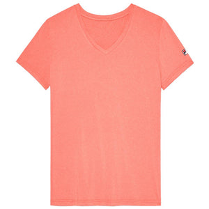 Fila Women's Essentials Short Sleeve V Neck Top - Fiery Coral