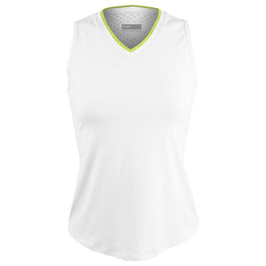 Lija Women's Time To Shine Victory Tank - White/Chartreuse