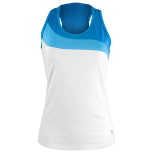 Sofibella Women's New Wave Racerback Tank - White/Blue