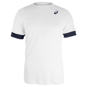 Asics Men's Court Short Sleeve - Brilliant White/Navy