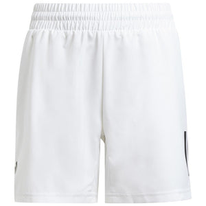 adidas Junior Club 3 Stripe Short - White