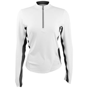 Sofibella Women's Monochrome Longsleeve Zip Top - White/Black