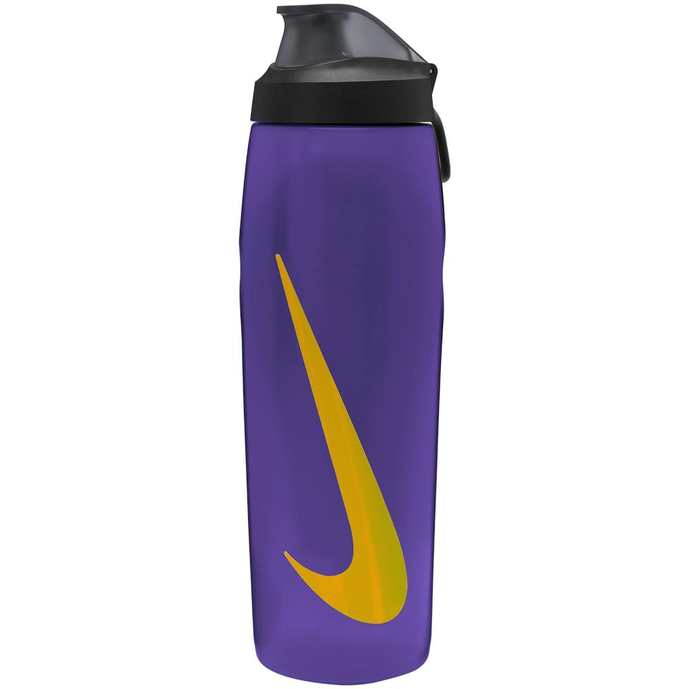 Nike Refuel 32 oz. Water Bottle with Locking Lid, Actiongrape/Blk/Met Gold